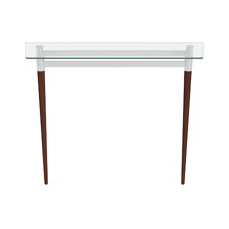 Lesro Siena Lounge Reception Sofa Table 40x15in Glass Top, Walnut SN0860